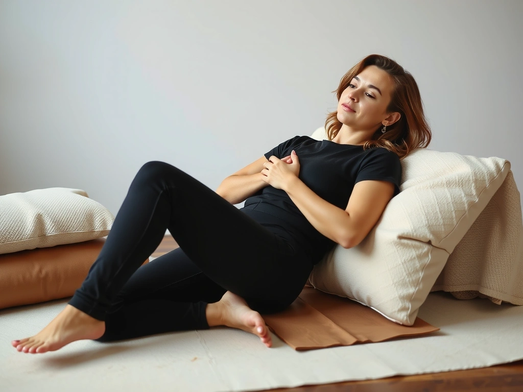 Woman in Restorative yoga pose