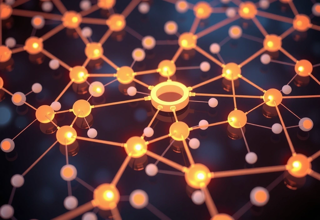 Illustration of interconnected digital network nodes, symbolizing third-party data sharing and cookies
