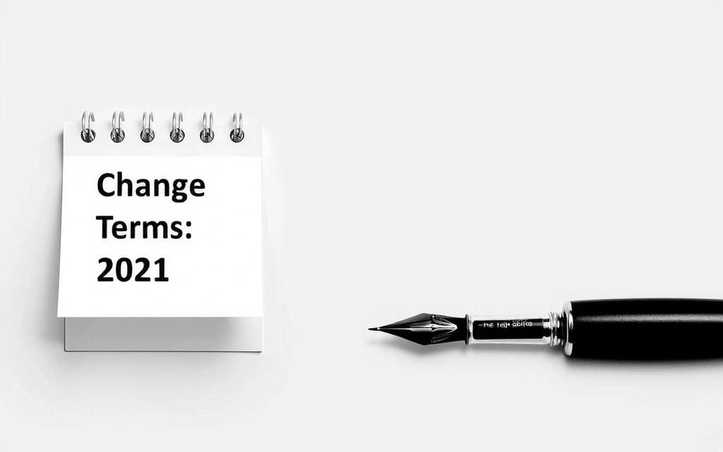 Calendar with highlighted dates and a pen, symbolizing periodic review of terms