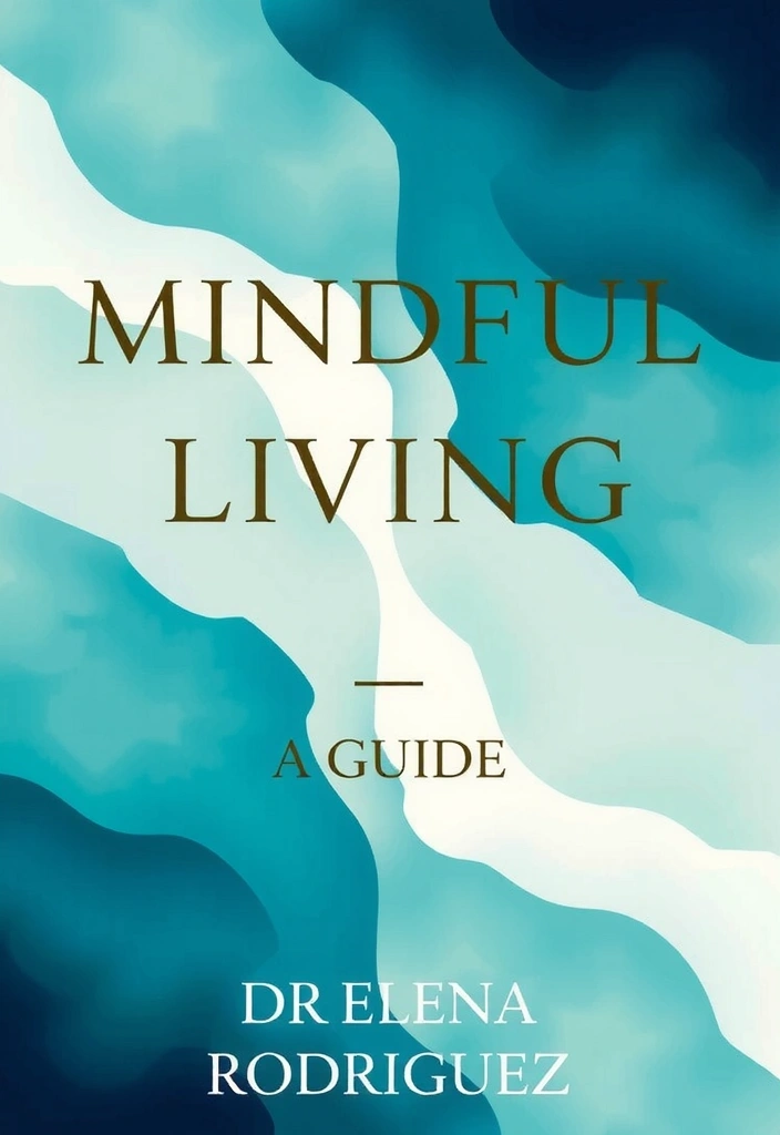 Cover of a book titled 'Mindful Living: A Guide by Dr. Elena Rodriguez'