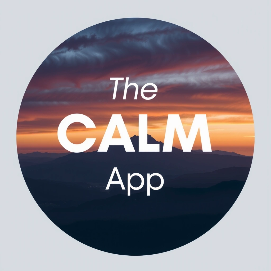 Icon for 'The Calm App' showing a serene mountain landscape.